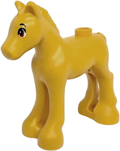 Horse, Friends Style, Baby Foal with Dark Orange and White Eyes Wide Open, Black Eyebrows and Eyelashes Pattern (Dawn)