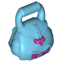 Friends Accessories School Bag with Magenta Buckle and Flower & Circles Pattern