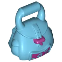 Friends Accessories School Bag with Magenta Buckle and Flower & Circles Pattern