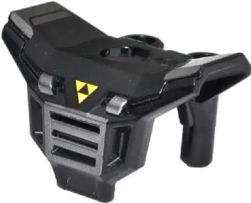 Minifigure Armor Space with Square Shoulder Protection with Blacktron I Logo and Silver Grille and Markings Pattern