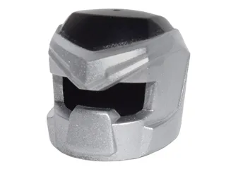 Minifigure, Headgear Helmet Space with Open Visor Small with Metallic Silver Pattern