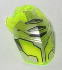 Hero Factory Helmet Visor with Clip with Flat Silver Face Guard Pattern Type 2