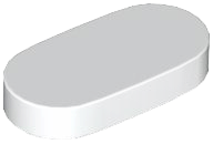 Tile, Round 1 x 2 Oval