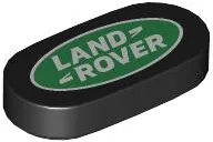 Tile, Round 1 x 2 Oval with Land Rover Logo Pattern