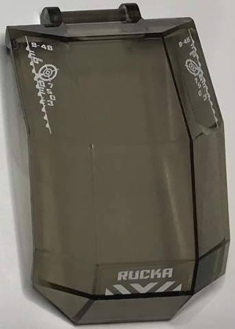 Windscreen 4 x 4 x 4 2/3 with Bar Handle with White Danger Stripes, Targets, 'ROCKA' and '7503' Pattern (Stickers) - Set 44019