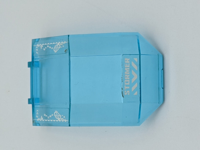 Windscreen 4 x 4 x 4 2/3 with Bar Handle with White Danger Stripes, 'STORMER' and '237 EO 07985' Pattern (Stickers) - Set 44017