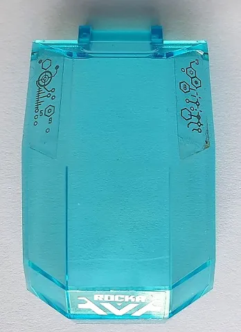 Windscreen 4 x 4 x 4 2/3 with Bar Handle with Silver Chevron, 'ROCKA', and Circuitry with Targets Pattern (Stickers) - Set 44028