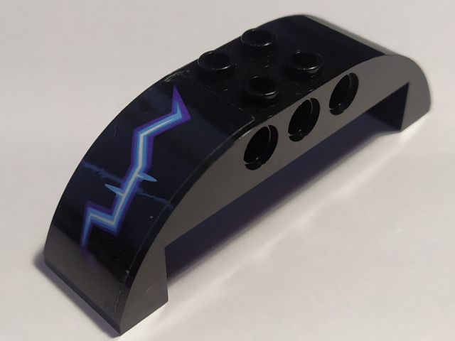 Slope, Curved 8 x 2 x 2 Double with Dark Purple, Medium Blue and White Electricity Pattern Model Left Side (Sticker) - Set 70352