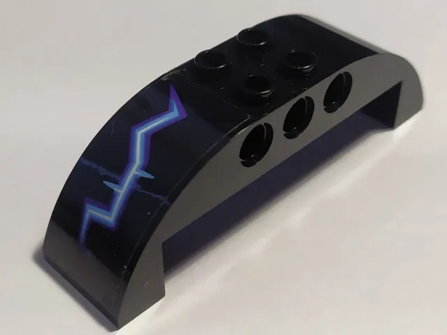Slope, Curved 8 x 2 x 2 Double with Dark Purple, Medium Blue and White Electricity Pattern Model Left Side (Sticker) - Set 70352