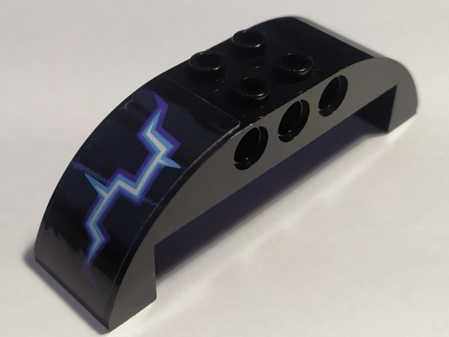 Slope, Curved 8 x 2 x 2 Double with Dark Purple, Medium Blue and White Electricity Pattern Model Right Side (Sticker) - Set 70352