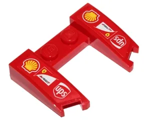 Wedge 3 x 4 x 2/3 Curved with Cutout with Shell, UPS and Scuderia Ferrari Logos Pattern (Stickers) - Set 40190