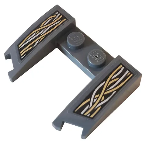 Wedge 3 x 4 x 2/3 Curved with Cutout with Bundled Wires Pattern (Stickers) - Set 76109