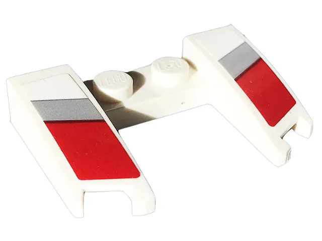 Wedge 3 x 4 x 2/3 Curved with Cutout with Light Bluish Gray and Red Stripes Pattern (Stickers) - Set 75888