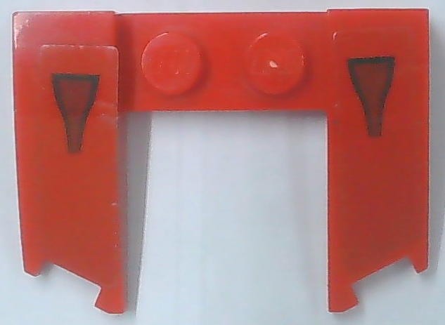 Wedge 3 x 4 x 2/3 Curved with Cutout with Black Air Intake Vents Pattern (Stickers) - Set 75886