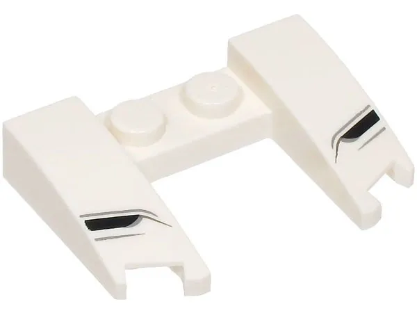 Wedge 3 x 4 x 2/3 Curved with Cutout with Black, Dark Bluish Gray and Light Bluish Gray Stripes Pattern