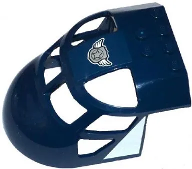 Aircraft Fuselage Forward Top Curved 6 x 8 x 4 with Silver Police Badge on Wings and White Triangles Pattern on Both Sides (Stickers) - Set 60067