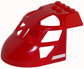 Aircraft Fuselage Forward Top Curved 6 x 8 x 4 with White Line on Red Background Pattern on Both Sides (Stickers) - Set 60108