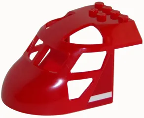 Aircraft Fuselage Forward Top Curved 6 x 8 x 4 with White Line on Red Background Pattern on Both Sides (Stickers) - Set 60108