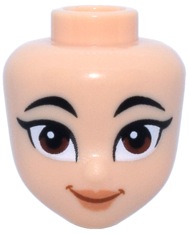 Mini Doll, Head Friends with Black Eyebrows, Reddish Brown Eyes, Nougat Lips, Dark Orange Mouth, Smile Pattern