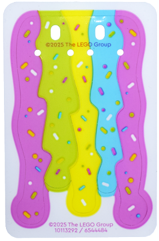 Plastic Waterfall with Dark Pink, Lime, Yellow and Medium Azure Sections and Sprinkles Pattern