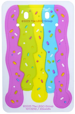 Plastic Waterfall with Dark Pink, Lime, Yellow and Medium Azure Sections and Sprinkles Pattern