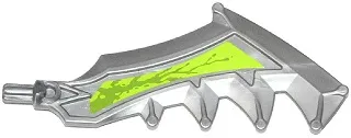 Hero Factory Weapon, Axe / Sword with Jagged Blade with Splatters on Lime Background Pattern Left (Sticker) - Set 70132