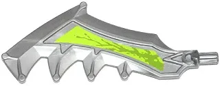 Hero Factory Weapon, Axe / Sword with Jagged Blade with Splatters on Lime Background Pattern Right (Sticker) - Set 70132