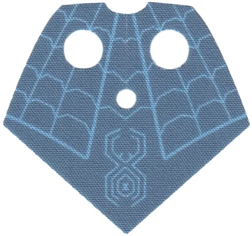 Minifigure Cape Cloth, Serape Pointed with Spider and Web on Sand Blue Background Pattern - Traditional Starched Fabric