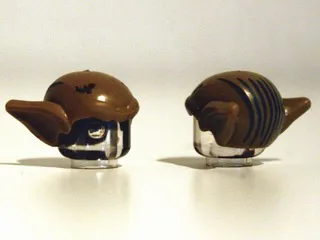 Minifigure, Headgear Head Top, Goblin with Ears and Dark Bluish Gray Hair Lines Pattern