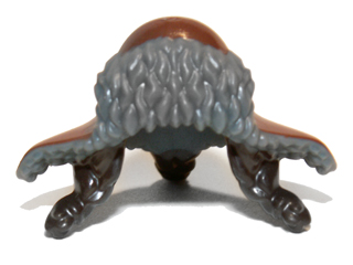 Minifigure, Headgear Hat Fur-lined with Flaps over Dark Brown Braided Hair Pattern