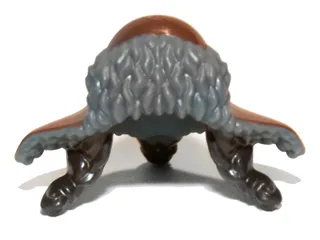 Minifigure, Headgear Hat Fur-lined with Flaps over Dark Brown Braided Hair Pattern