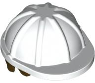 Minifigure, Hair Combo, Hat with Hair, Construction Helmet with Molded Dark Brown Short Curly Hair Pattern