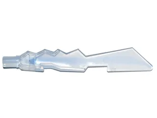Minifigure, Weapon Sword Blade with Jagged Edges and Bar End with Marbled Trans-Medium Blue Pattern