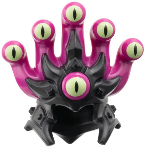 Minifigure, Headgear Helmet Crown with Molded Magenta Tentacles and Printed Yellowish Green Eyes with Slit Pupils Pattern