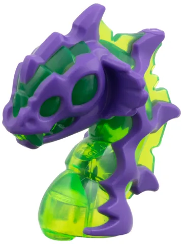 Minifigure, Head, Modified Alien, Snake with Molded Dark Purple Chin, Ears, and Ribbing Pattern