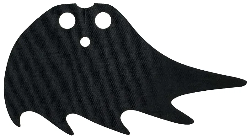 Minifigure Cape Cloth, Scalloped 5 Points (Batman), Asymmetrical Waving, Circle Neck Cut - Traditional Starched Fabric