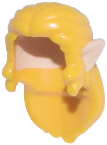 Minifigure, Hair Long and Wavy, Swept Back with Molded Light Nougat Pointed Ears Pattern