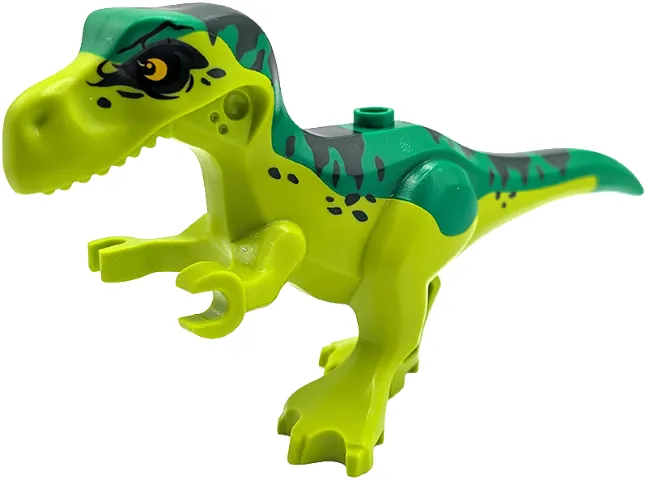 Dinosaur Body Tyrannosaurus rex Young with Molded Green Back and Printed Dark Green Spots Pattern