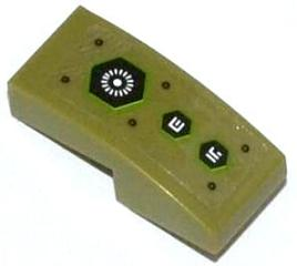 Slope, Curved 2 x 1 x 2/3 with Hexagonal Buttons with Alien Characters Pattern (Sticker) - Set 70708