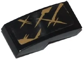 Slope, Curved 2 x 1 x 2/3 with Dark Tan Spatters and Scratches Pattern (Sticker) - Set 70141