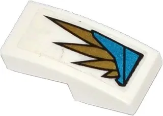 Slope, Curved 2 x 1 x 2/3 with Blue Armor Plates and Gold Feathers Pattern Model Right Side (Sticker) - Set 70124