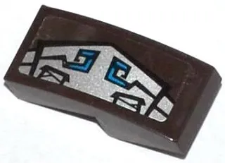 Slope, Curved 2 x 1 x 2/3 with Blue and Silver Gorilla Armor Pattern Model Left Side (Sticker) - Set 70125