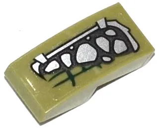 Slope, Curved 2 x 1 x 2/3 with Crocodile Scales Pattern Model Left Side (Sticker) - Set 70126