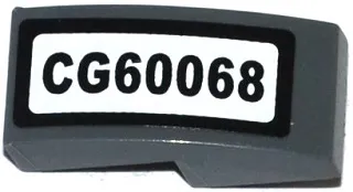 Slope, Curved 2 x 1 x 2/3 with 'CG60068' Pattern (Sticker) - Set 60068