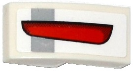 Slope, Curved 2 x 1 x 2/3 with Light Bluish Gray Stripe and Red Taillight Pattern Model Left Side (Sticker) - Set 75912