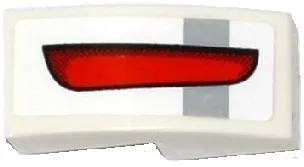 Slope, Curved 2 x 1 x 2/3 with Light Bluish Gray Stripe and Red Taillight Pattern Model Right Side (Sticker) - Set 75912