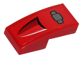 Slope, Curved 2 x 1 x 2/3 with F1 Racing Car Headrest Pattern (Sticker) - Set 40190