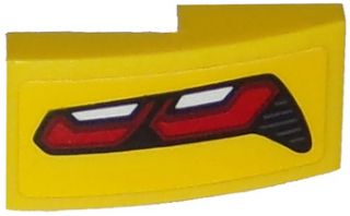 Slope, Curved 2 x 1 x 2/3 with Corvette Taillight Pattern Model Right Side (Sticker) - Set 75870