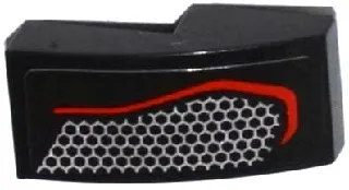 Slope, Curved 2 x 1 x 2/3 with Taillight with Hexagonal Mesh Pattern Model Right Side (Sticker) - Set 75909