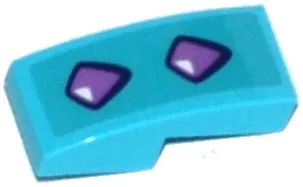 Slope, Curved 2 x 1 x 2/3 with 2 Medium Lavender Geometric Dragon Scales Pattern (Sticker) - Set 41172